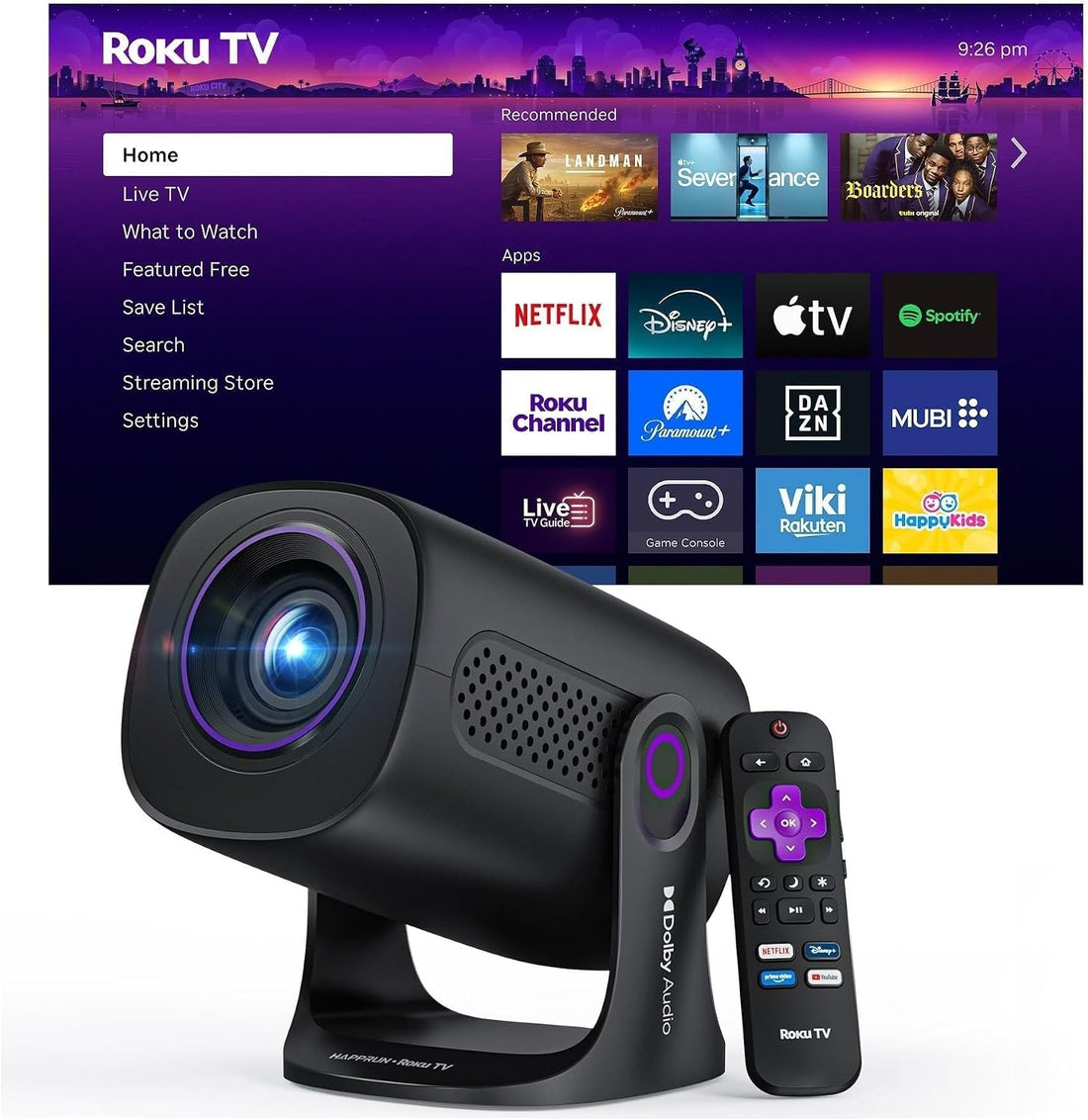 portable smart bedroom projector with wireless streaming features