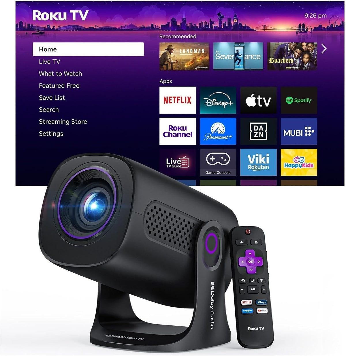 portable smart bedroom projector with wireless streaming features