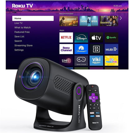 portable smart bedroom projector with wireless streaming features