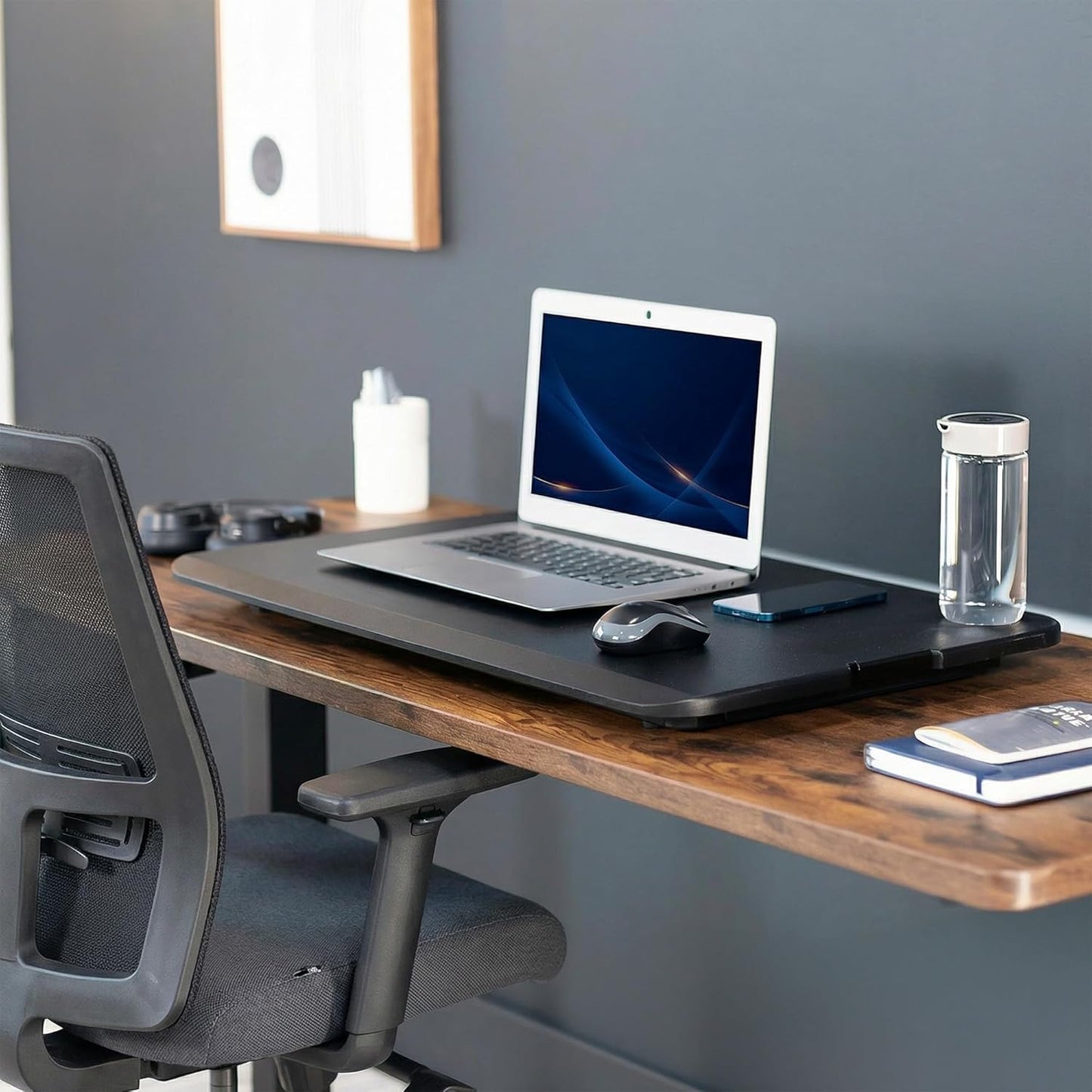 Black Standing Desk Converter Tabletop Workstation Riser encalife