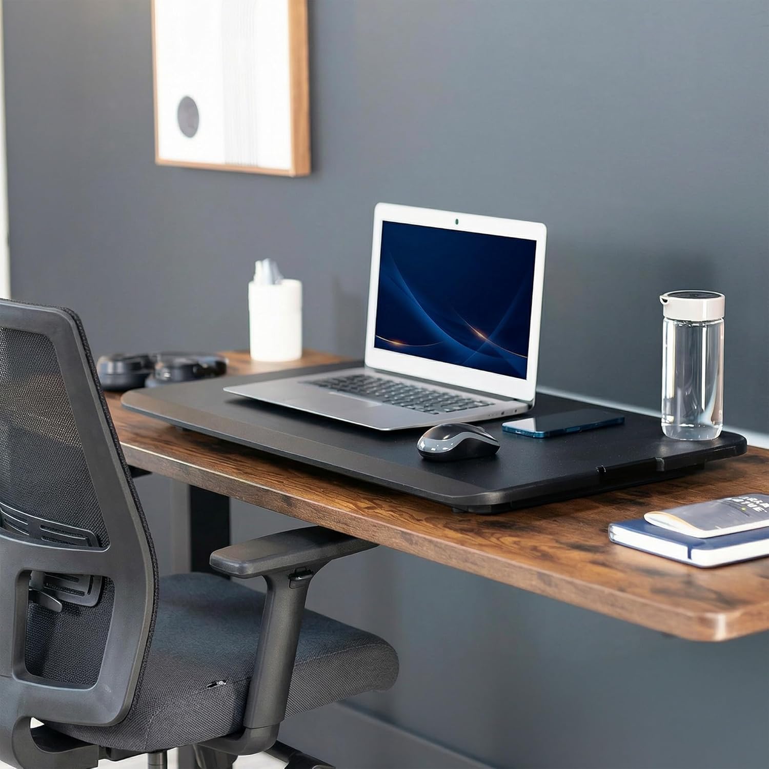 Black Standing Desk Converter Tabletop Workstation Riser encalife