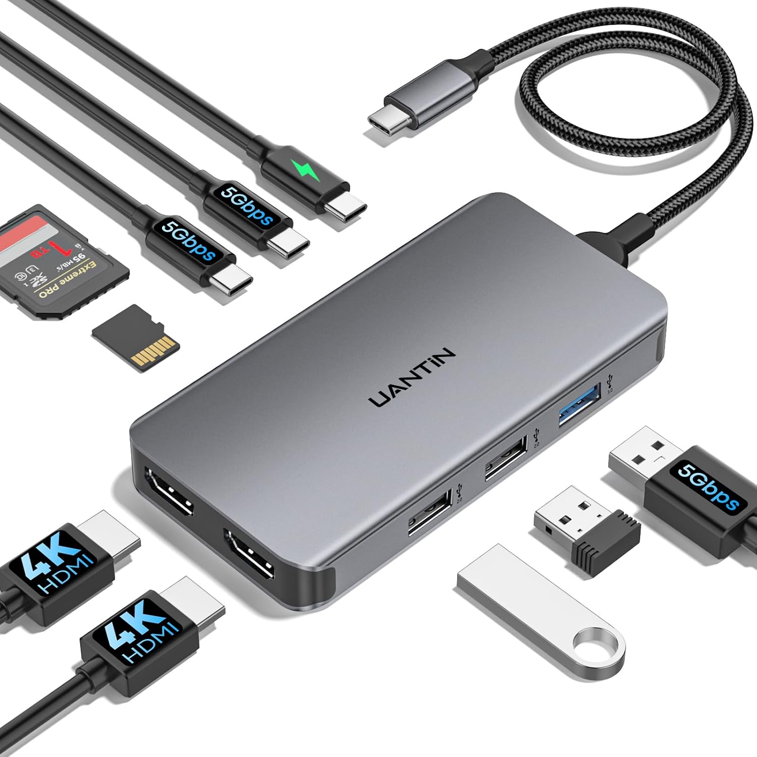 7-in-1 USB C Hub For Laptop Connectivity encalife