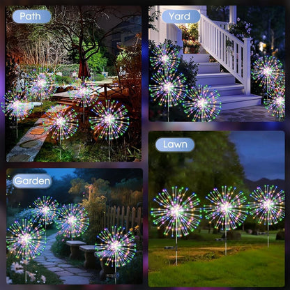 Solar Firework Garden Lights With 8 Lighting Modes encalife