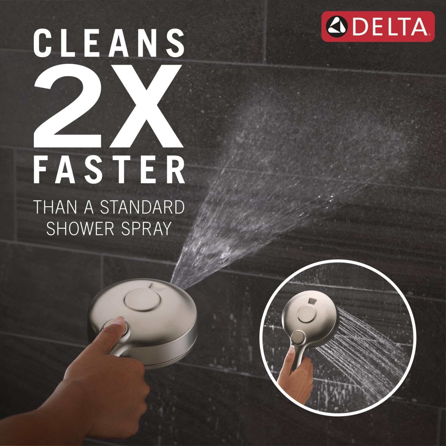Brushed Nickel Dual I Shower Head encalife