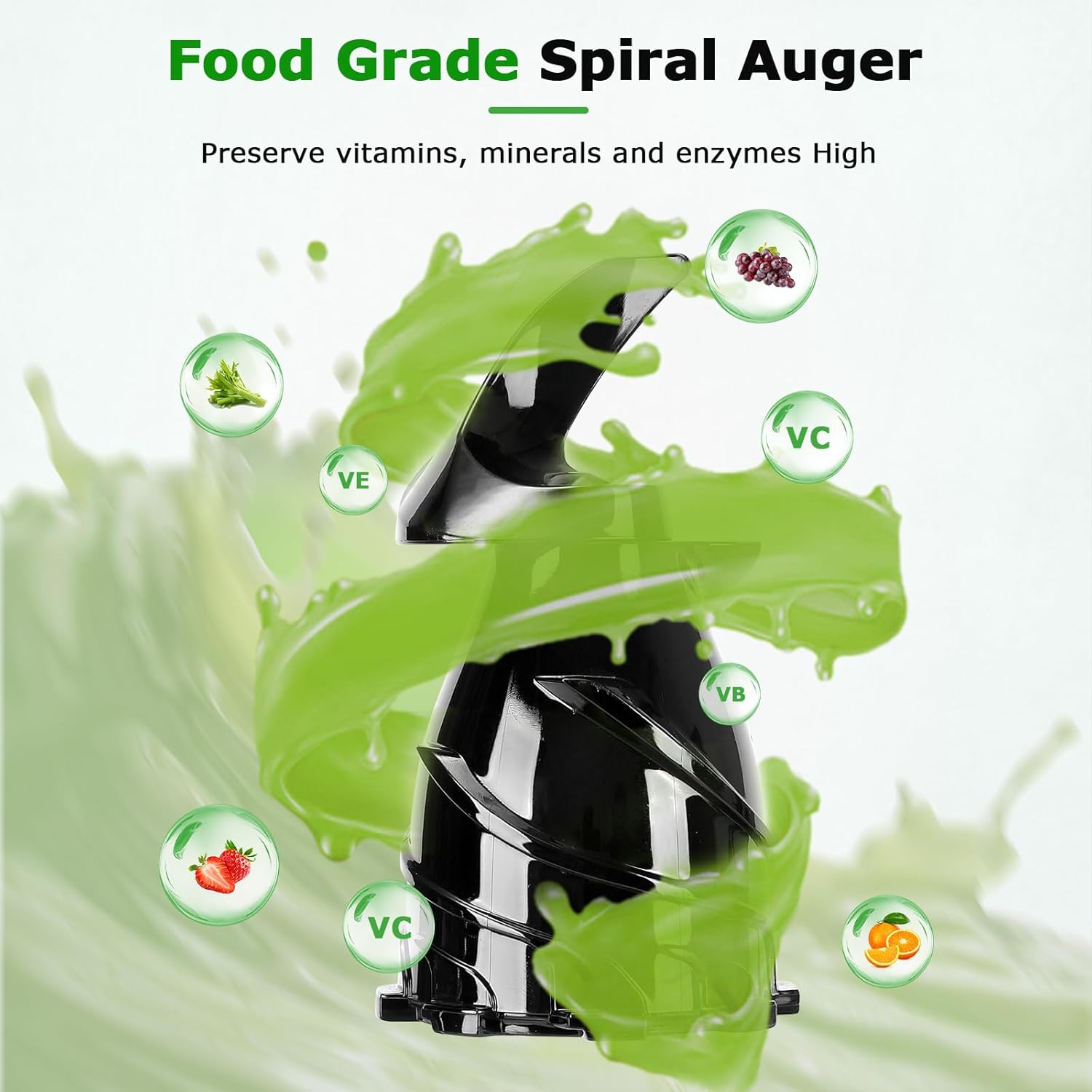 Electric Juicer Cold Press | 5.1” Wide Chute Slow Masticating encalife