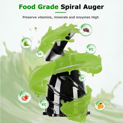 Electric Juicer Cold Press | 5.1” Wide Chute Slow Masticating encalife