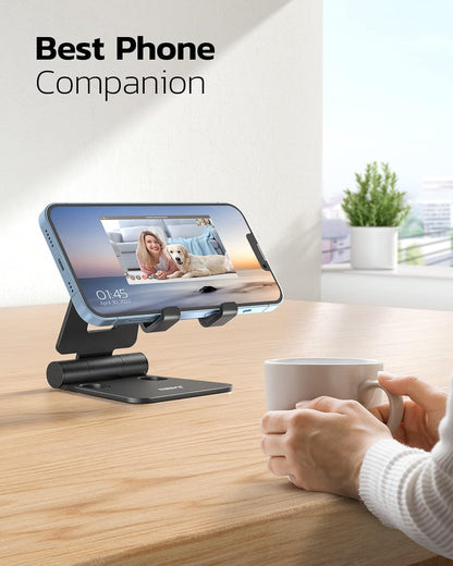 Mobile Stand Dual Folding Aluminum Phone Holder Cradle encalife