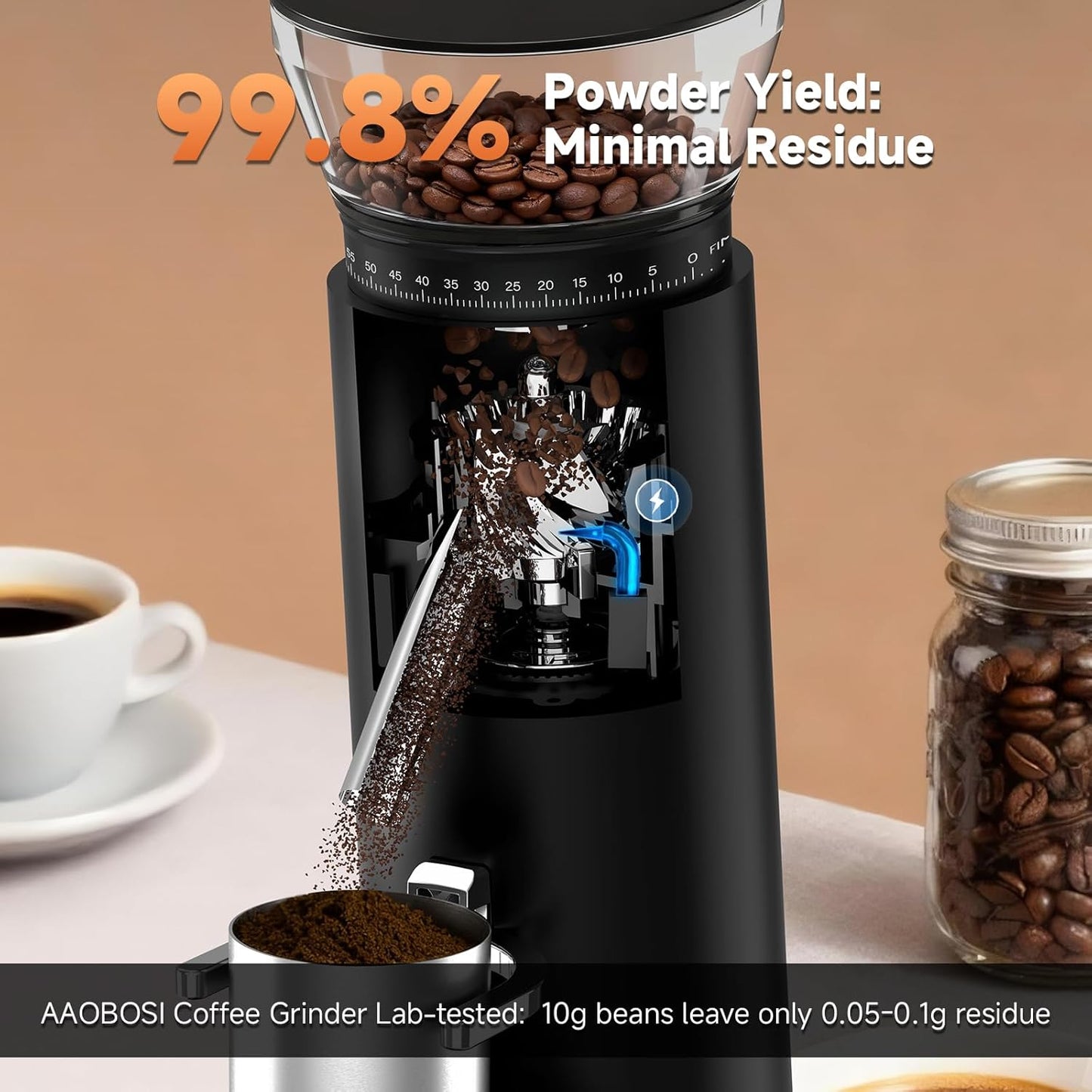 Cordless Burr Coffee Grinder – 60 Settings encalife