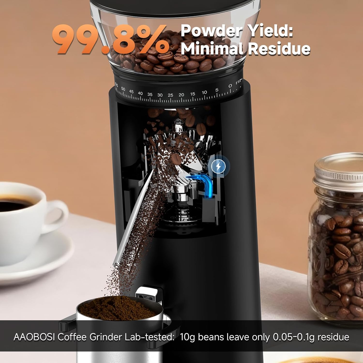 Cordless Burr Coffee Grinder – 60 Settings encalife