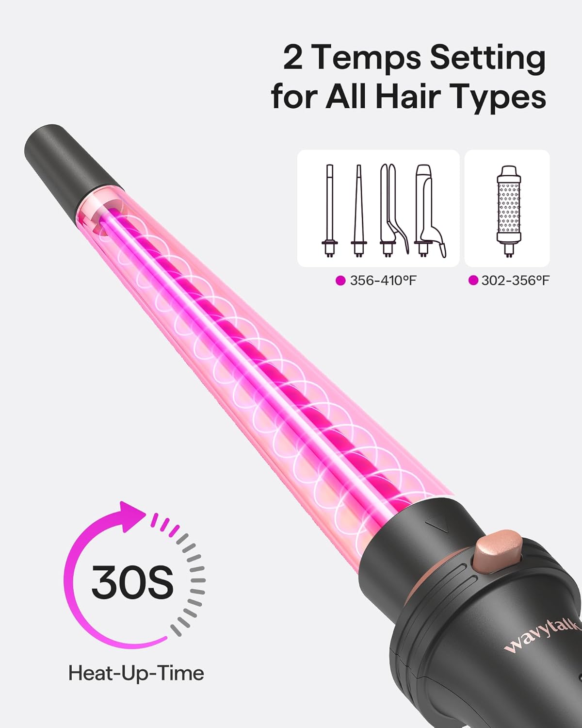 5 in 1 Curling Wand Set | Wavytalk Ceramic Hair Styler encalife