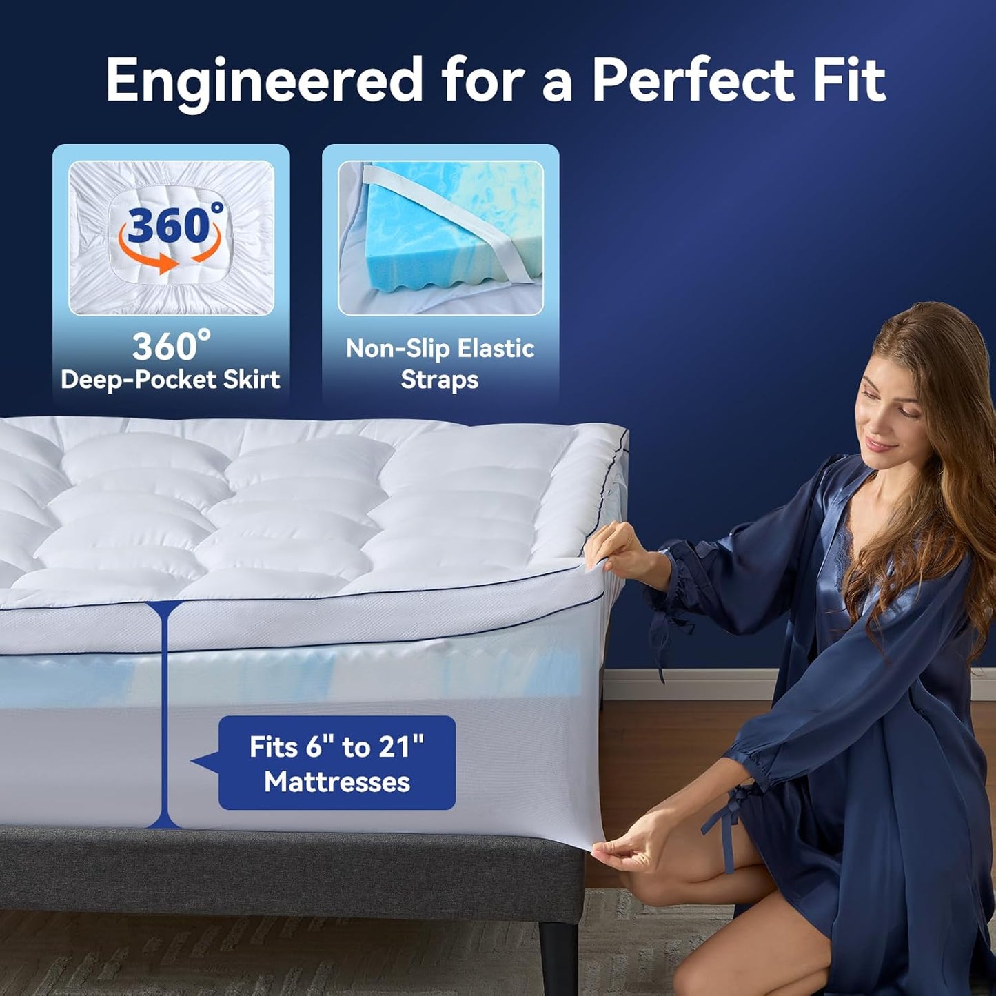 Encalife King Cooling Mattress Topper encalife