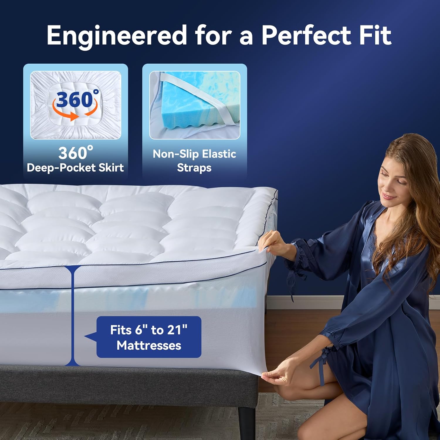 Encalife King Cooling Mattress Topper encalife