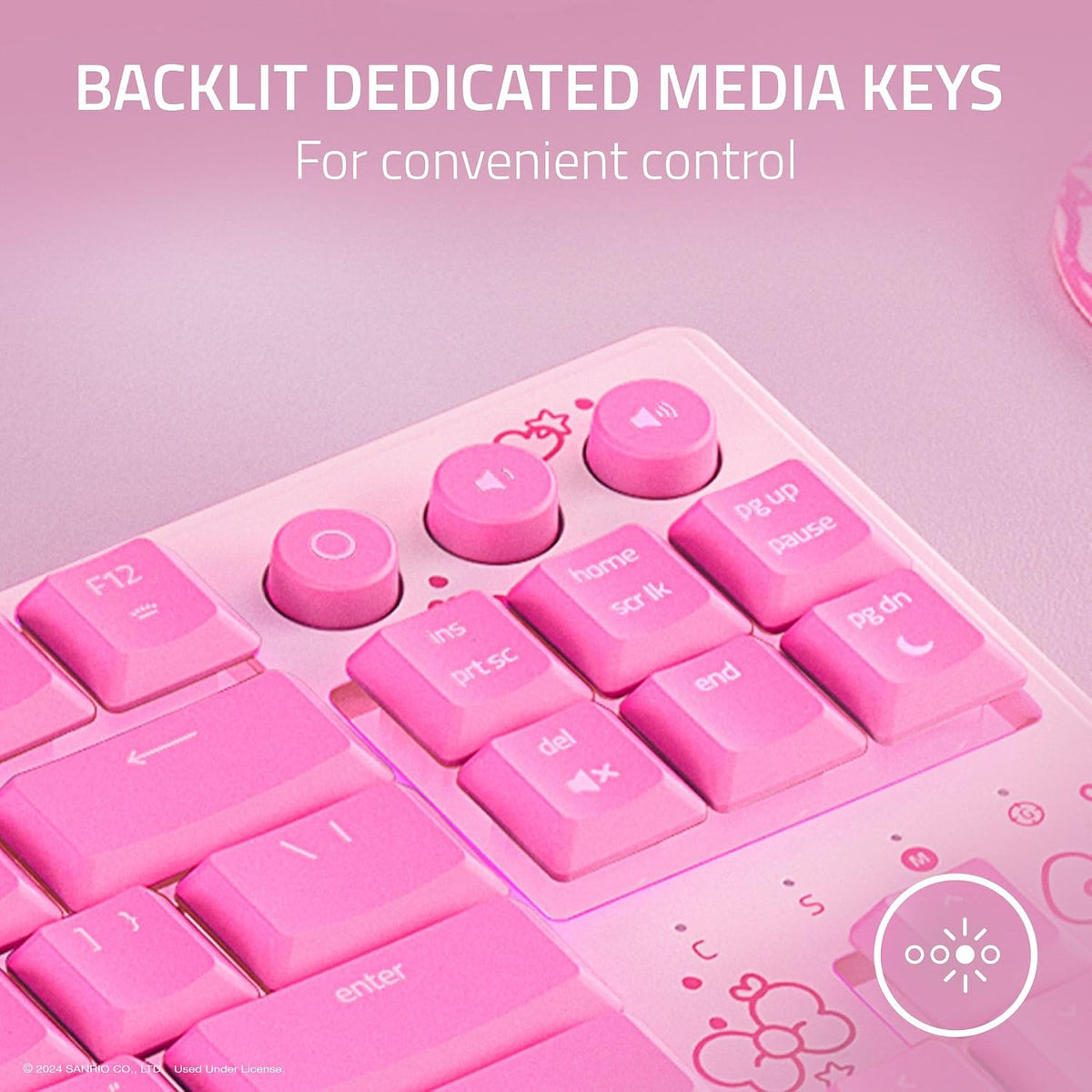 Gaming RGB Keyboard Low Profile Mechanical Pink encalife