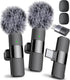 Wireless mini lavalier microphone with noise cancelling for iPhone Android video recording