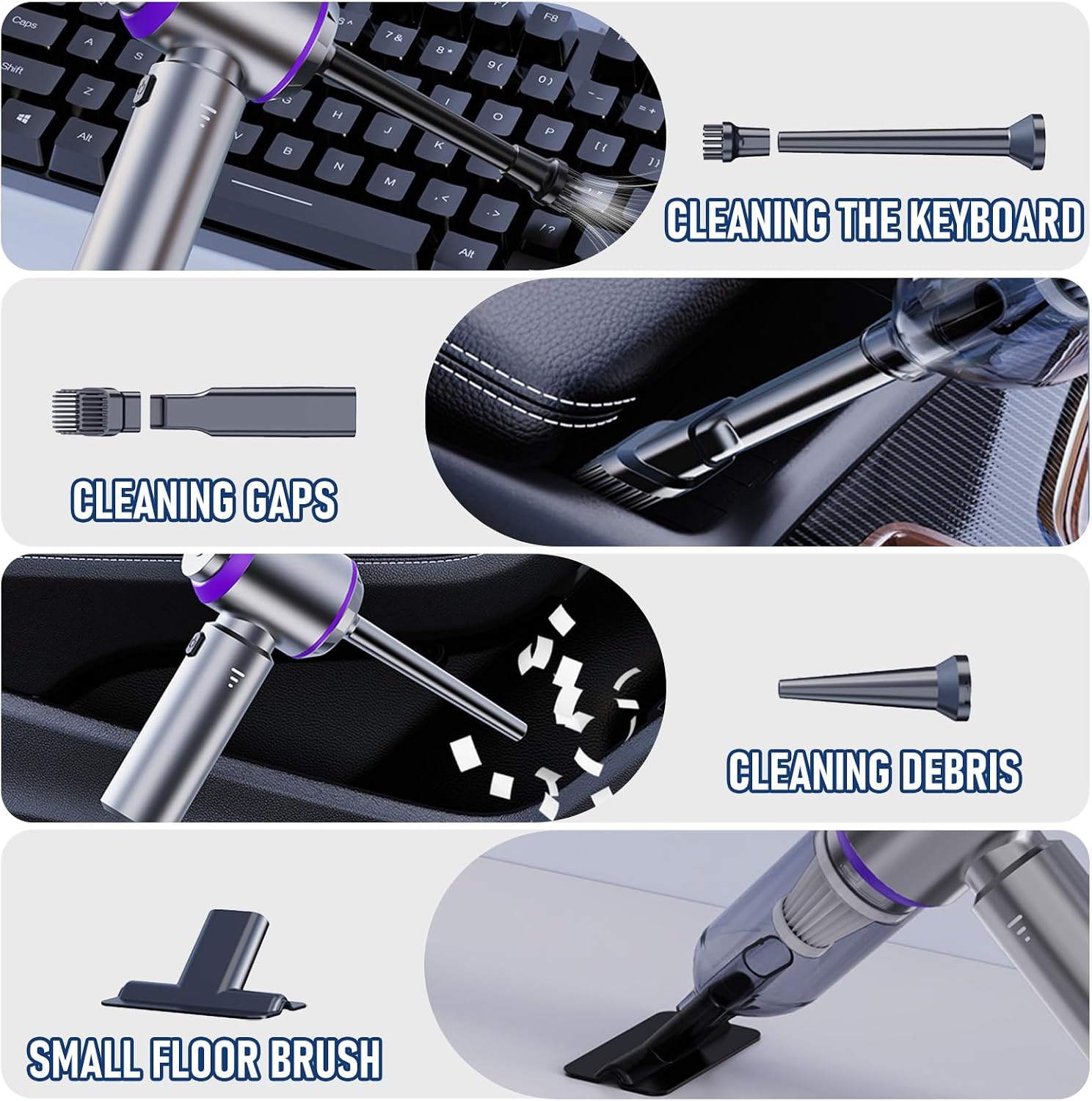 Cordless Mini Car Vacuum Cleaner 20000Pa Powerful Suction encalife