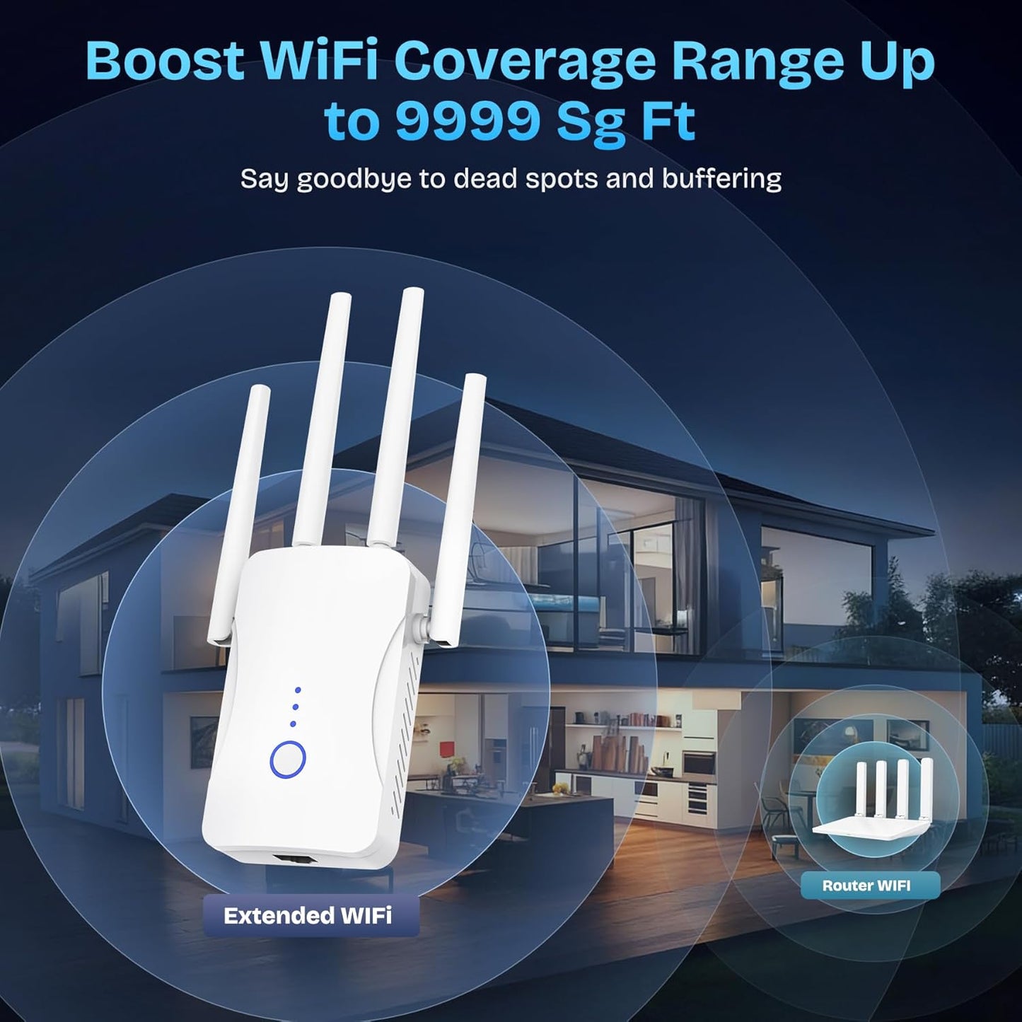 2026 WiFi Extender 300Mbps I 9999 Sq. Ft encalife