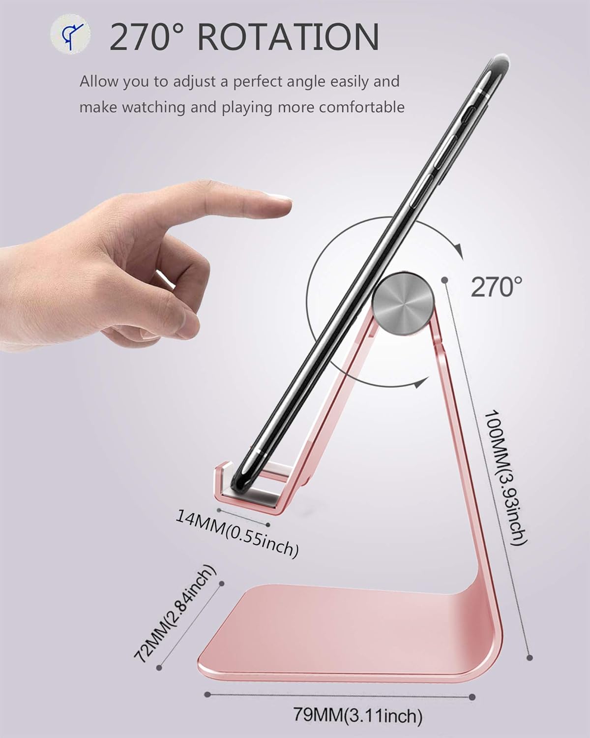 Mobile Stand Multi-Angle Aluminum Desk Phone Holder Dock encalife