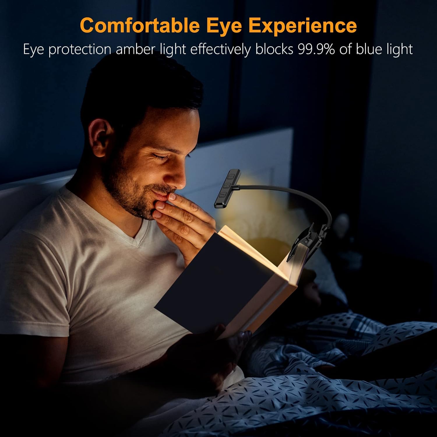 Rechargeable LED Book Light With Adjustable Brightness encalife