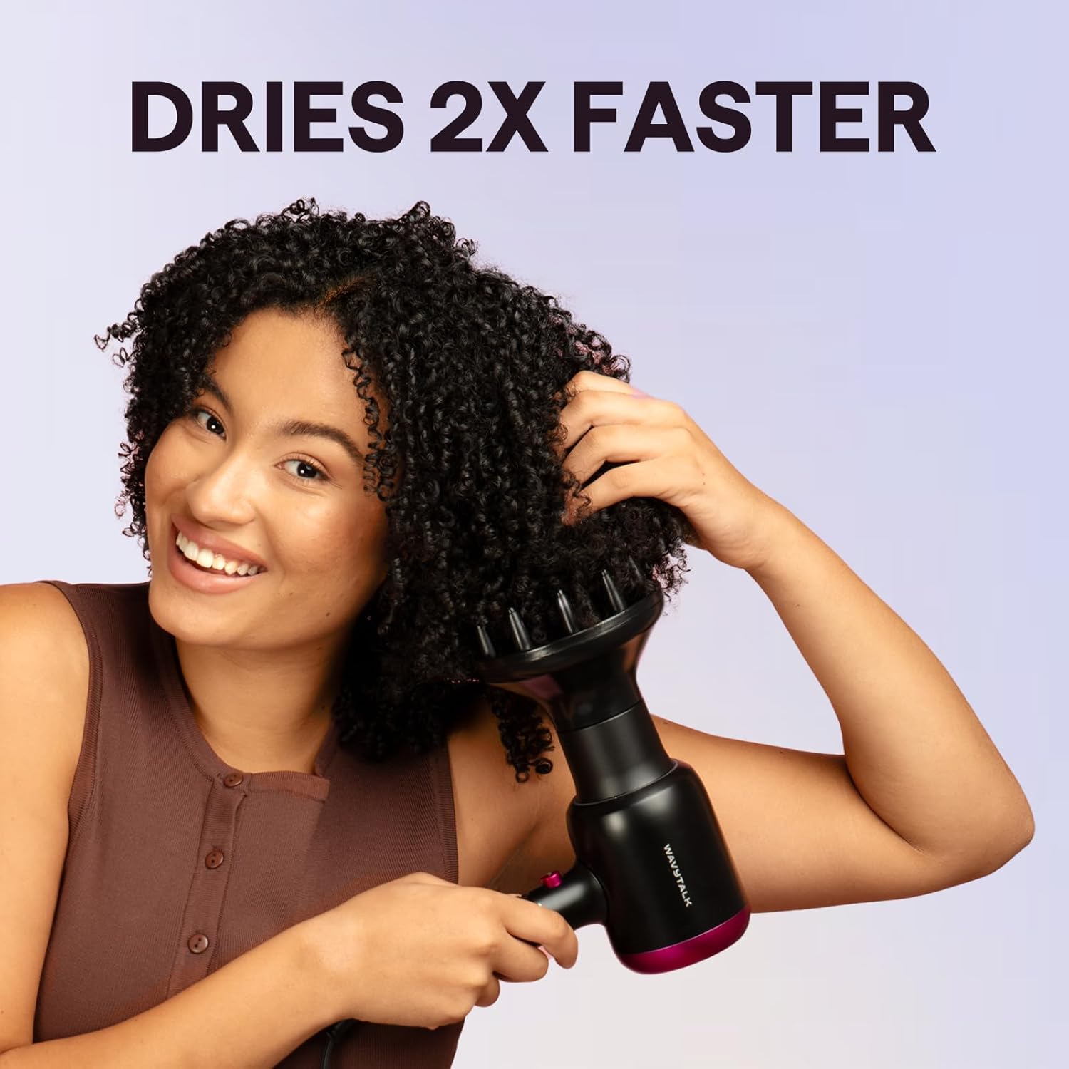 Ionic Hair Dryer for Curly Hair | 1875W Blow Dryer with Diffuser & Comb Attachments encalife