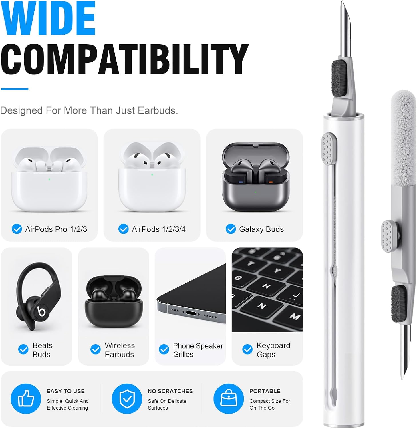 3-in-1 Earbud Cleaning Pen For Electronics Care encalife