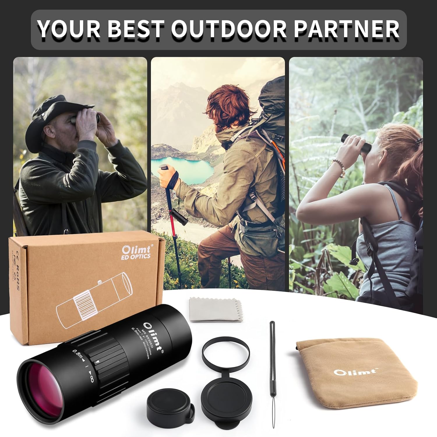 8x32 Pocket Monocular Telescope HD encalife