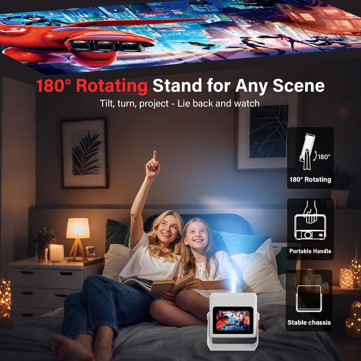 Touchscreen 1080P Cinema Projector encalife