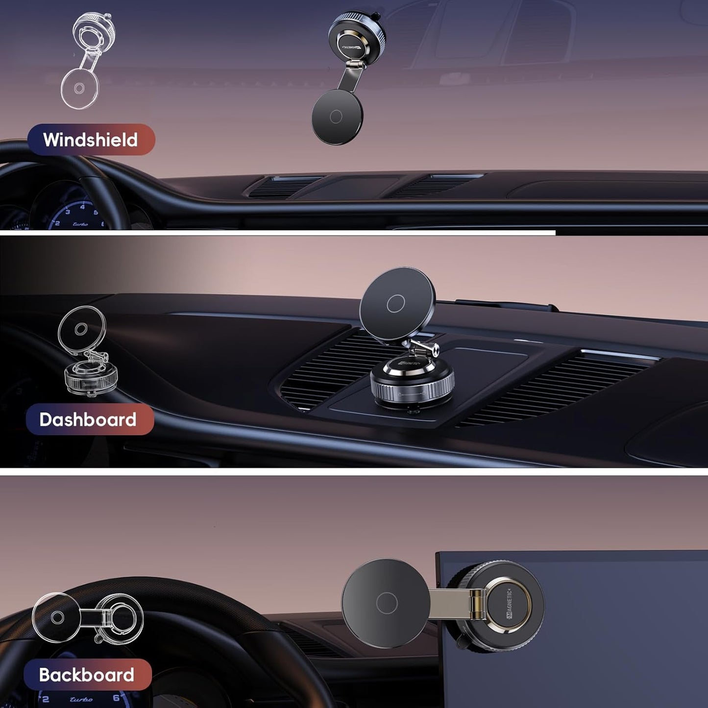 Magnetic MagSafe Car Phone Mount Foldable Rotor encalife