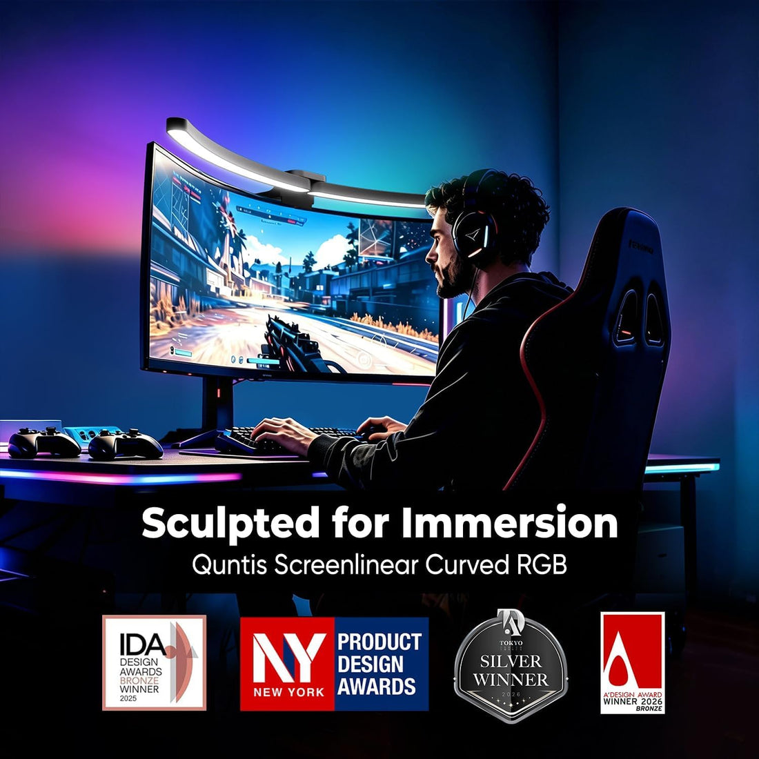 RGB Lighting Curved Monitor Light Bar encalife