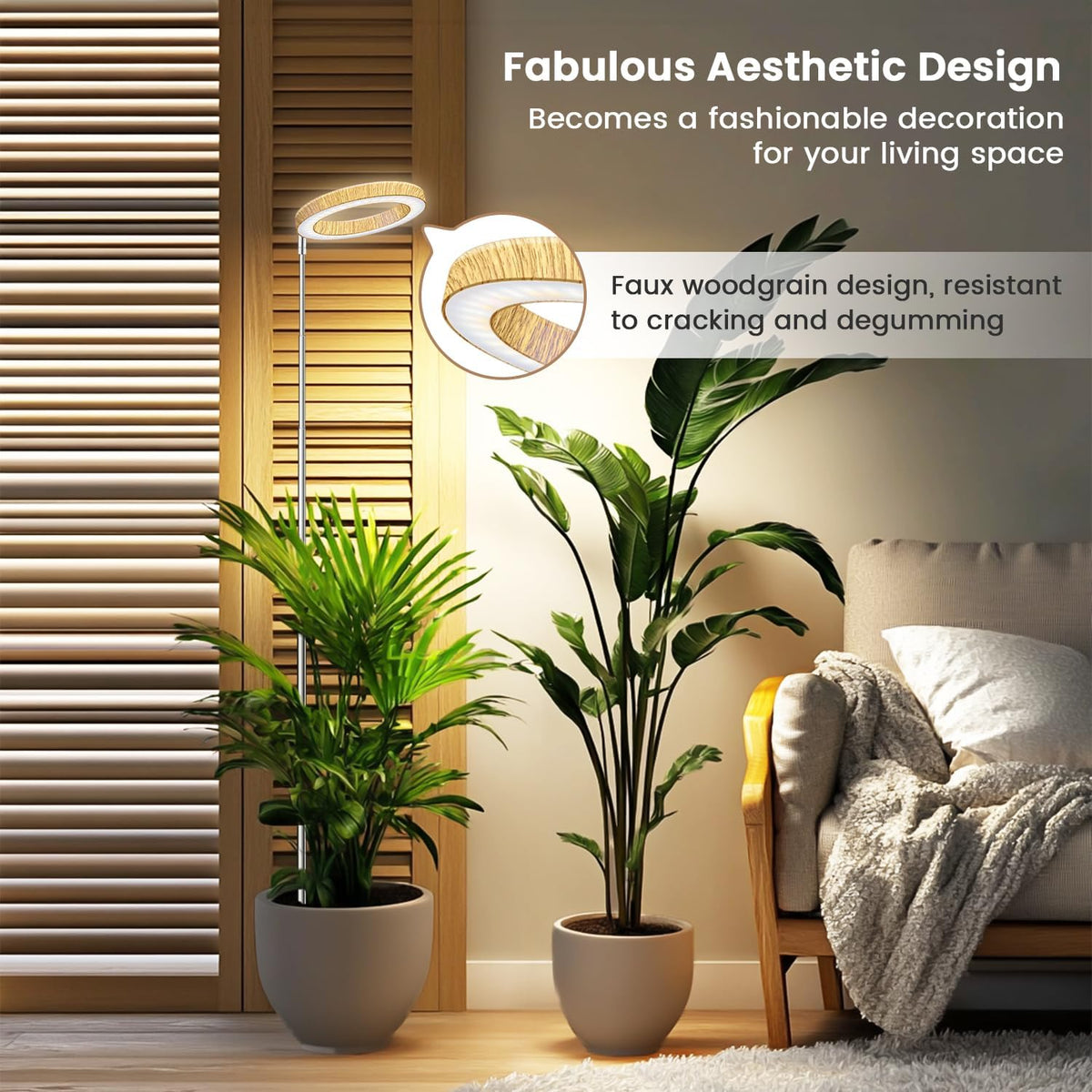 Grow Light For Indoor Plants | Woodgrain Full Spectrum encalife