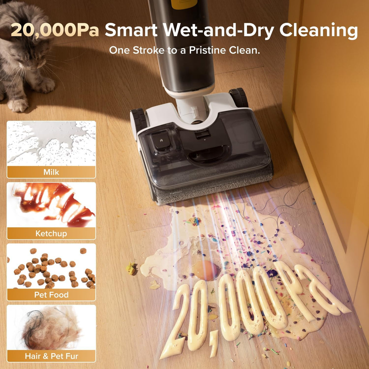 Cordless Wet Dry Floor Cleaner Vacuum Mop encalife