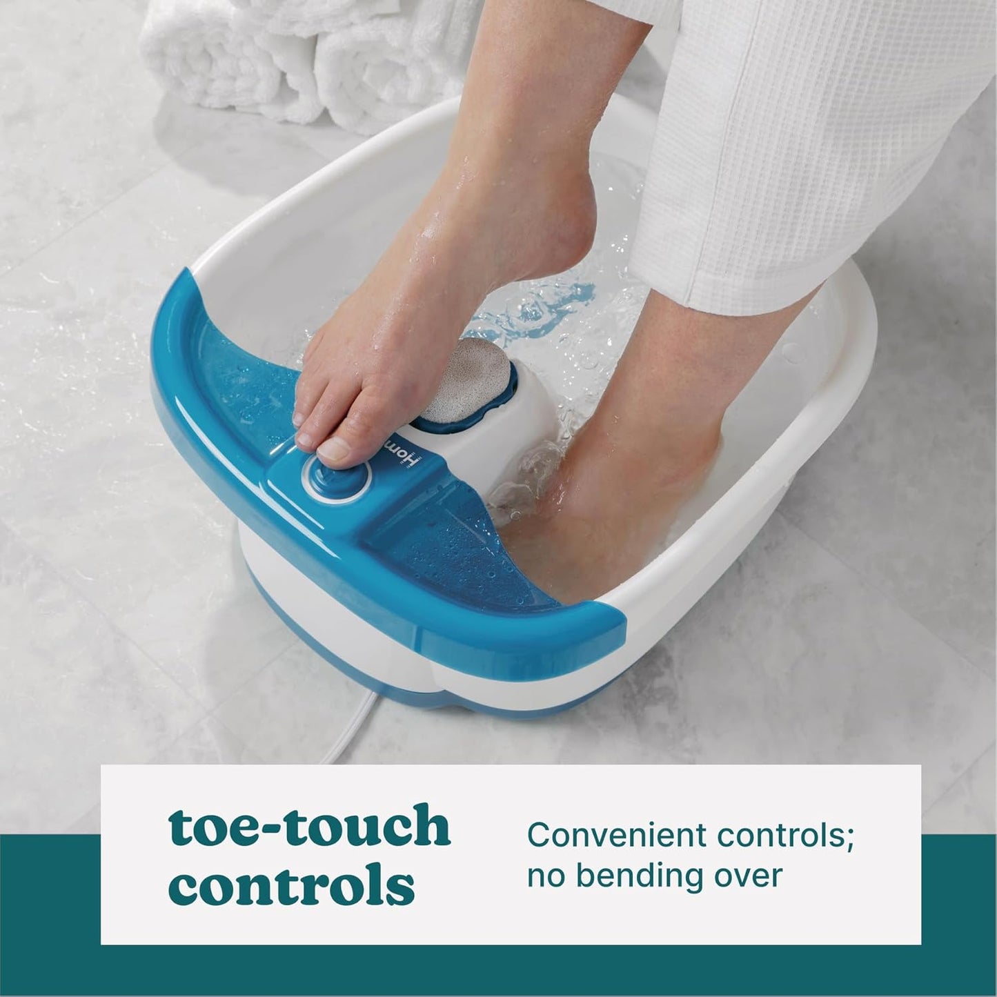 Heated Bubble Foot Spa Massager with Pumice encalife