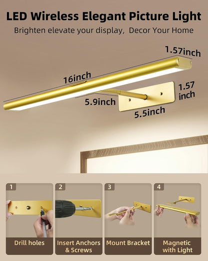 16-Inch Rechargeable Wireless LED Picture Light encalife