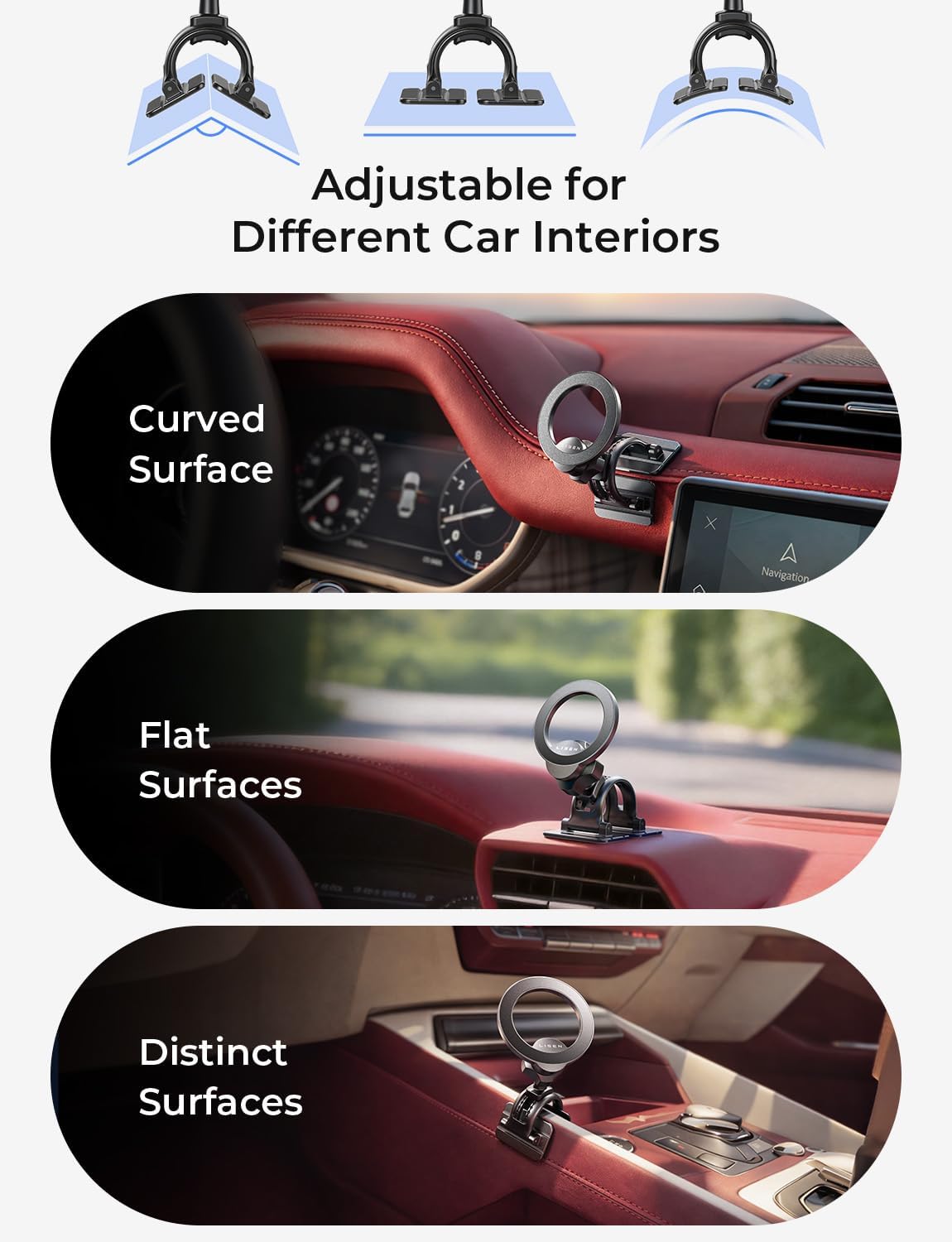 Magnetic MagSafe Car Phone Mount Dual-Base encalife