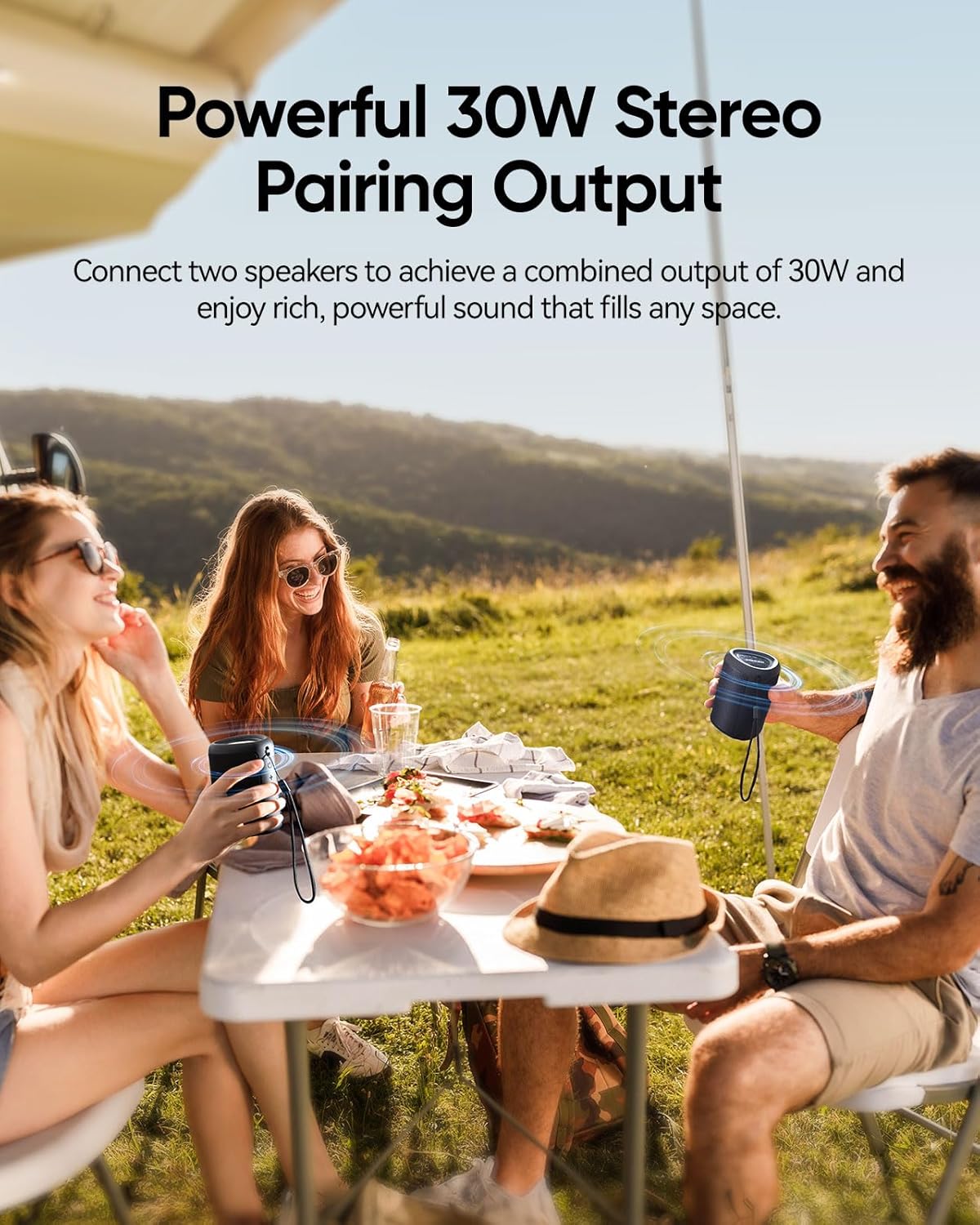 Powerful Waterproof Bluetooth Speaker With Party Lights encalife