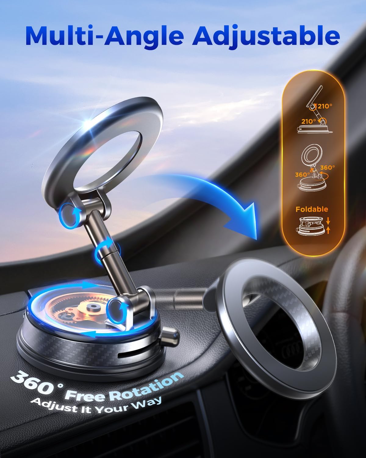 Magnetic MagSafe Car Phone Mount Vacuum Suction encalife
