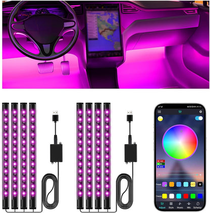 RGB Car Ambient Light Strips encalife