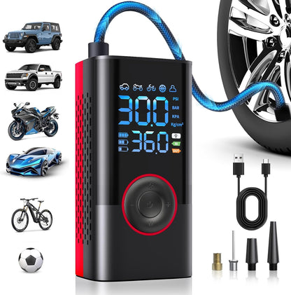 Portable Cordless Tire Inflator With Digital Pressure Gauge encalife