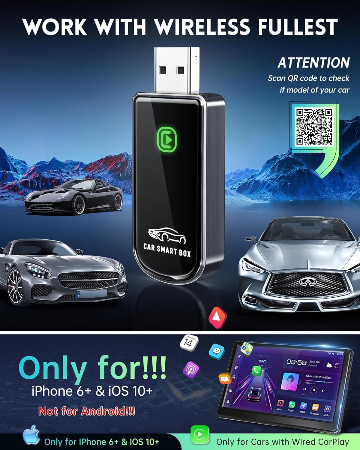 Wireless CarPlay Adapter | CarPlay Dongle Plug encalife