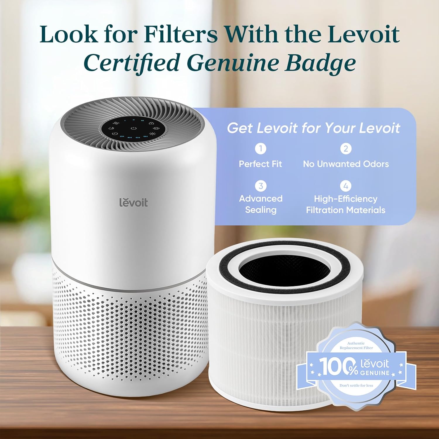 LEVOIT Core300-P Air Purifier for Home & Bedroom – HEPA Filter Cleaner for Pet Hair, Allergies, Smoke & Odor encalife