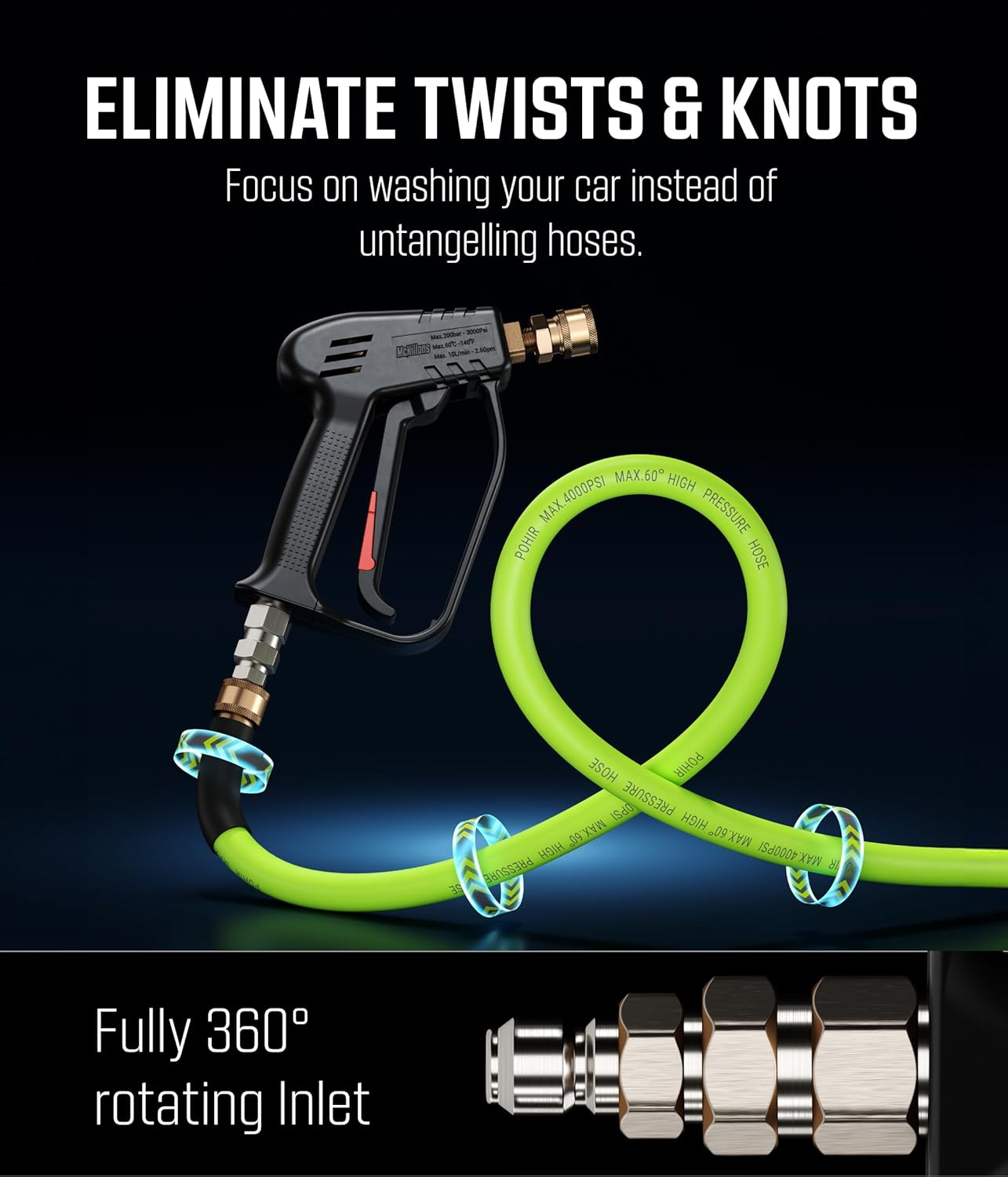Short Pressure Washer Gun with Swivel Connector encalife