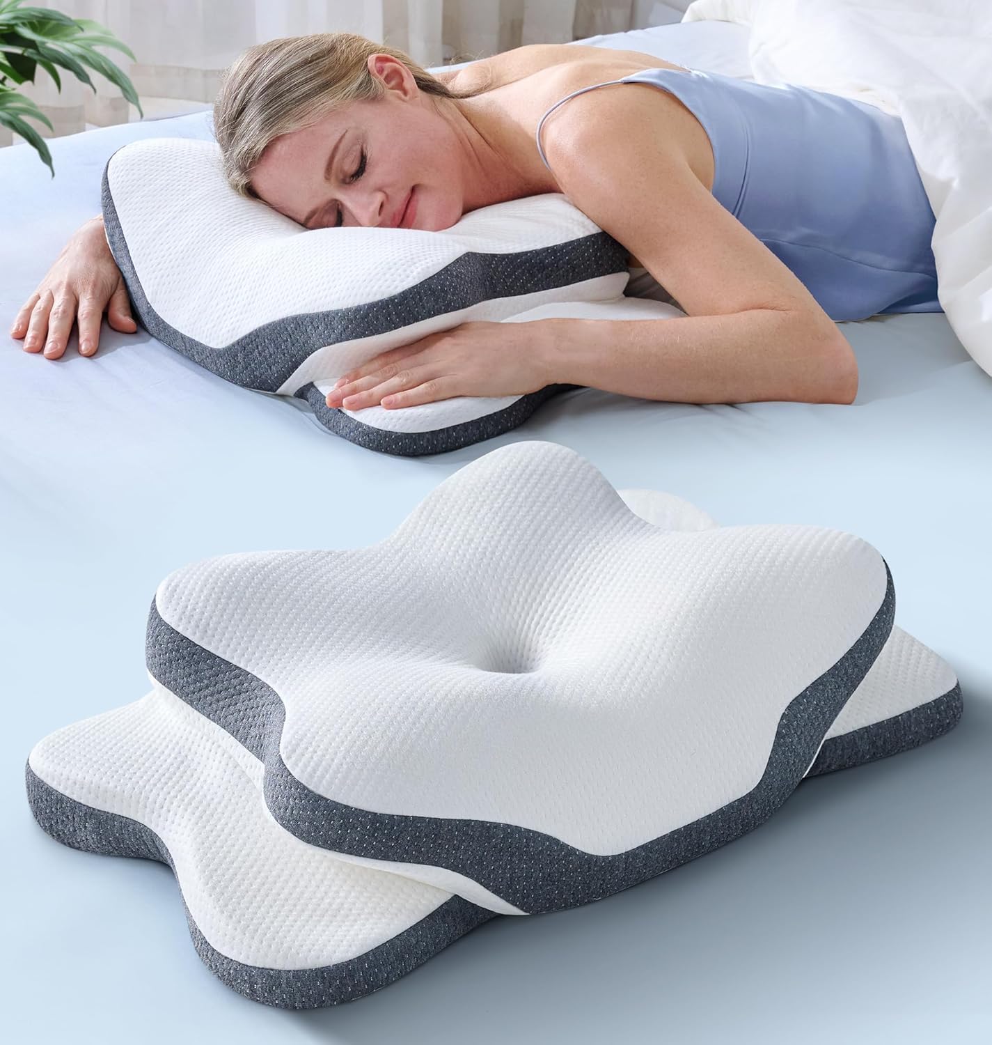 Cervical Neck Pillow | Memory Foam Pain Relief Ergonomic Pillow
