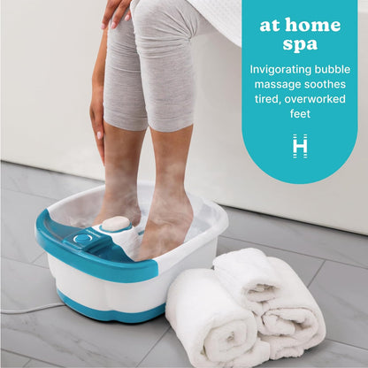 Heated Bubble Foot Spa Massager with Pumice encalife