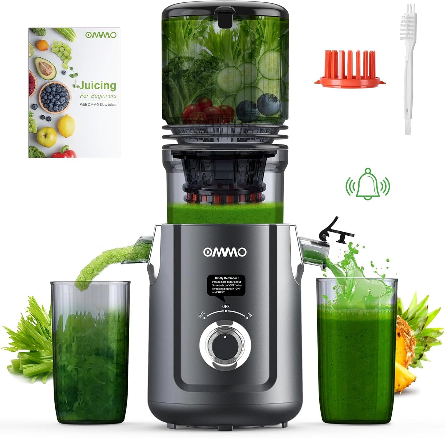 Electric Juicer Cold Press | 5.1” Wide Chute Slow Masticating