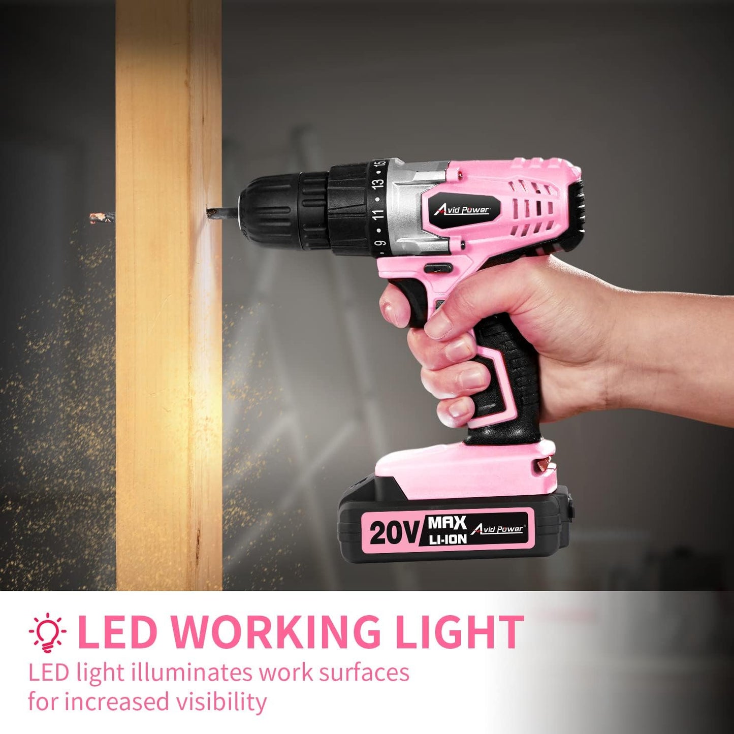 Cordless Drill Set | 20V Power DIY Electric Drill Kit encalife