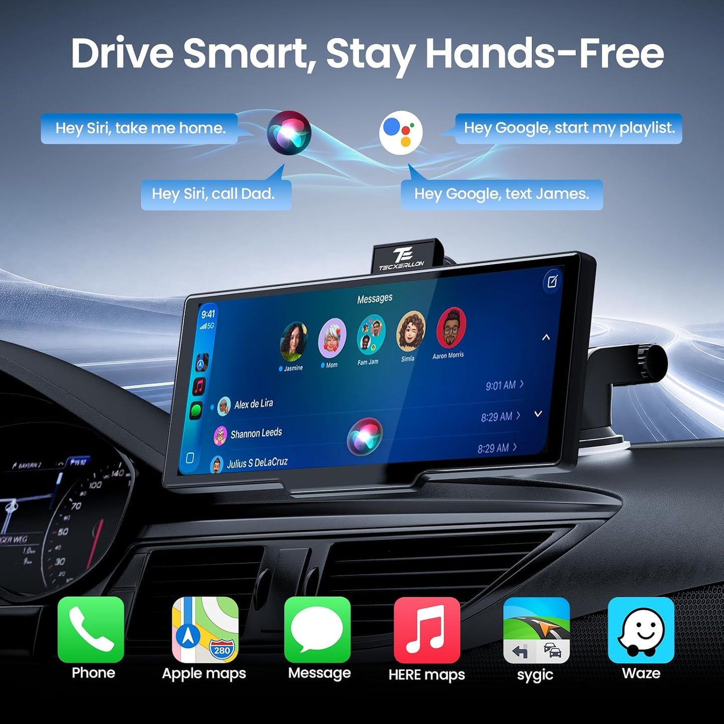 10.26 Inch Wireless Carplay Screen With Dash Cam encalife