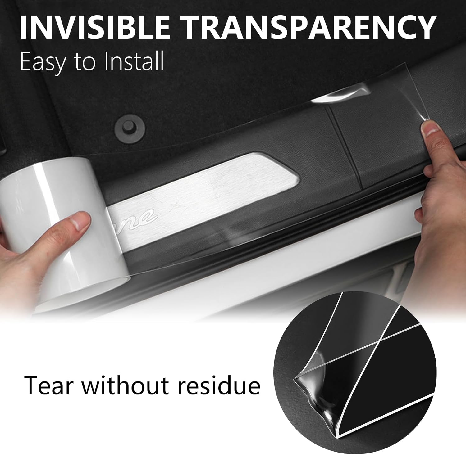 Transparent Carbon Fiber Car Door Edge Protector Film encalife