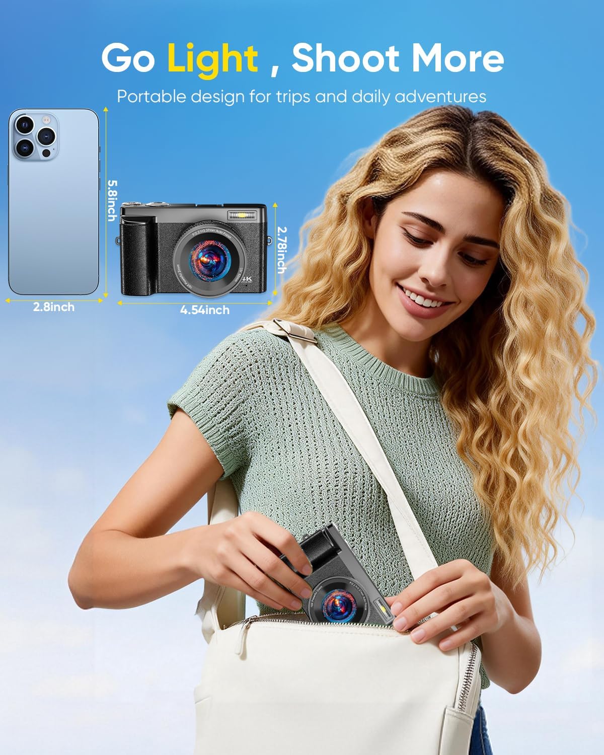 4K 64MP WiFi Vlogging Camera with Flip Screen encalife