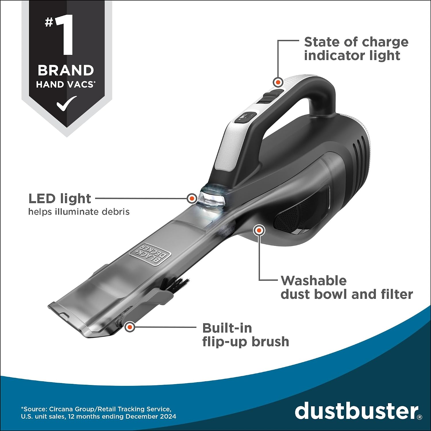 Cordless Handheld Car Vacuum With LED Light encalife