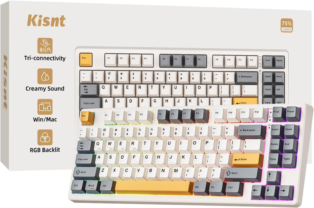 Kisnt KN85 Wireless RGB Mechanical Keyboard I Retro Beige