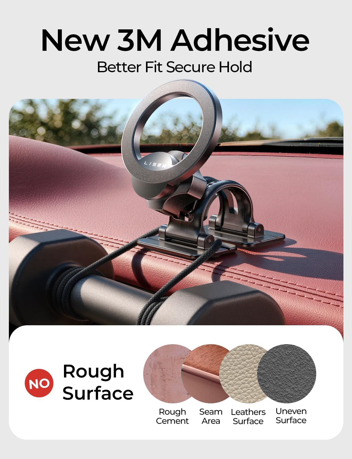 Magnetic MagSafe Car Phone Mount Dual-Base encalife